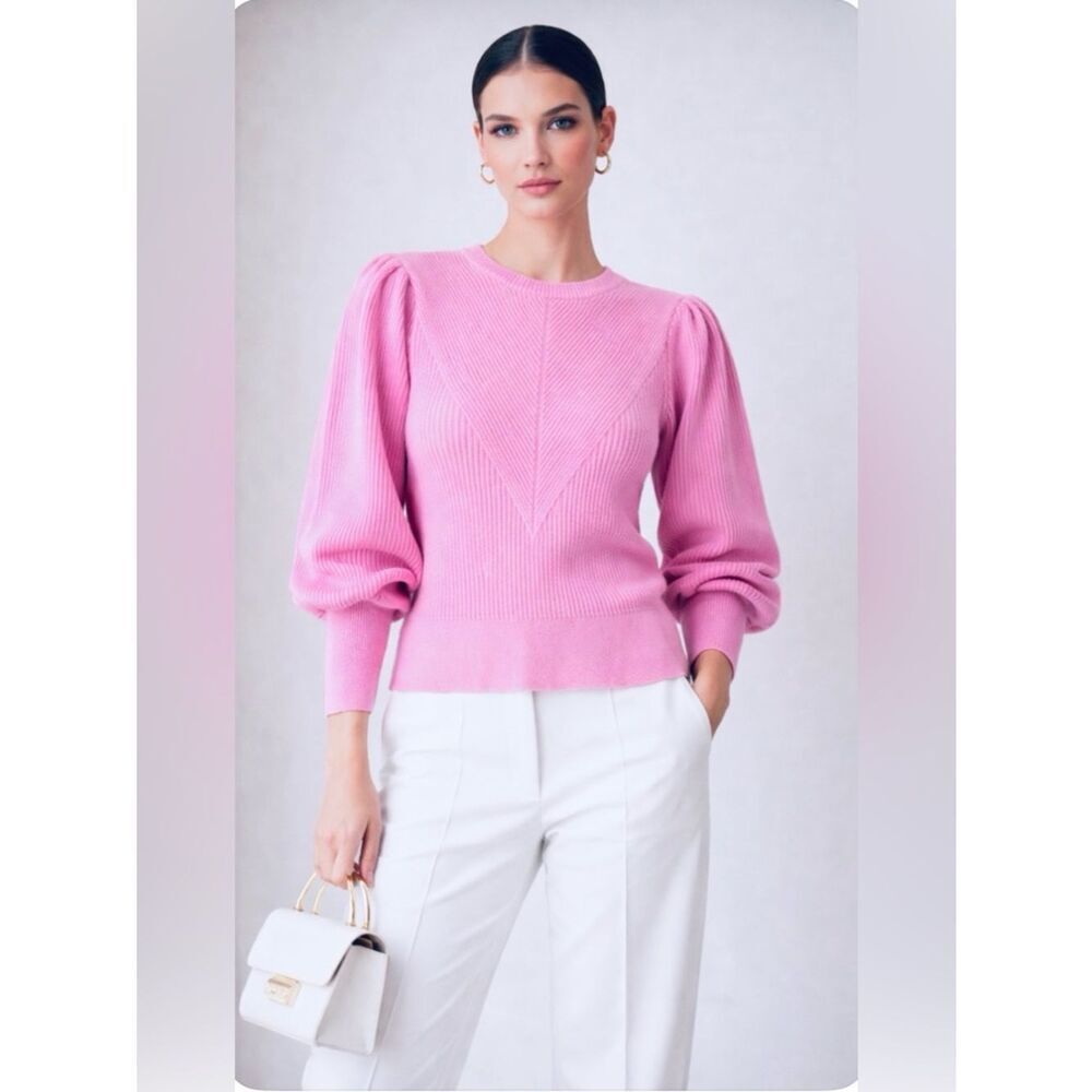 &merci Puff Shoulder Lantern Sleeve Sweater